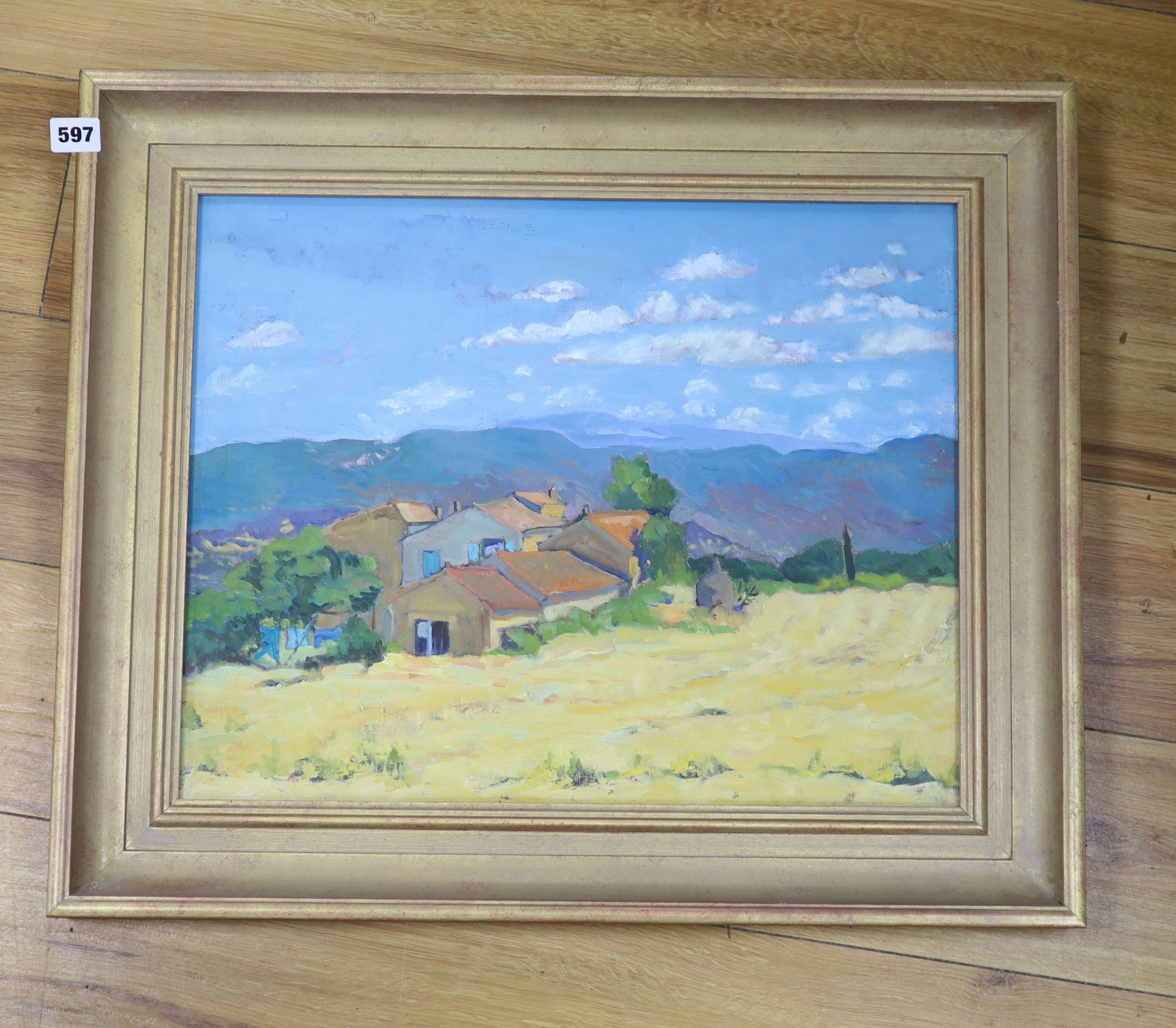 Leone Cockburn, oil on canvas, 'Les Meneures, Bonnieux' 1999, signed, 40 x 51cm